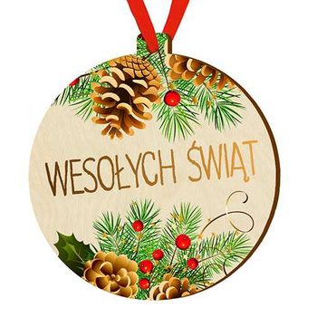 Wooden bauble for the Christmas tree