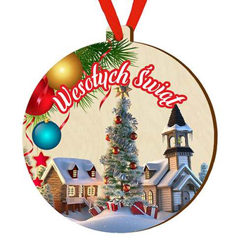 Wooden bauble for the Christmas tree