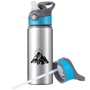 MUG SPORTS BOTTLE WATER BOTTLE WITH STRAW WITH HANDLE SURVIVAL 