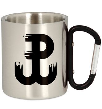 METAL TOURIST MUG WITH CARABINER