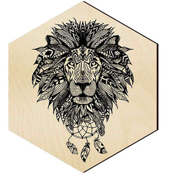  WOODEN DECORATIVE PANEL FOR A WALL HEXAGON