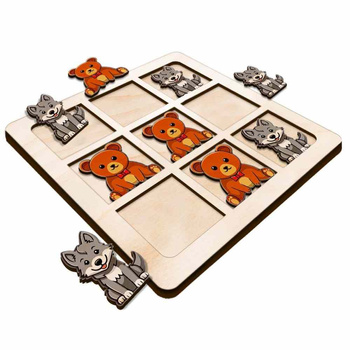 TIC TACK TOE GAME BEAR AND WOLF