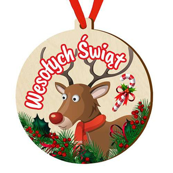 Wooden bauble for the Christmas tree