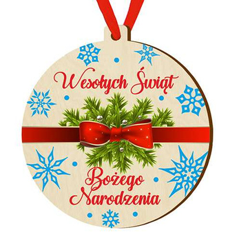 Wooden bauble for the Christmas tree