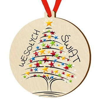 Wooden bauble for the Christmas tree