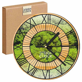 WALL CLOCK WOODEN NATURE GRASS