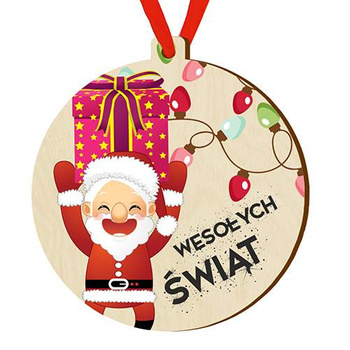 Wooden bauble for the Christmas tree