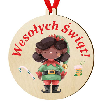 Wooden bauble for the Christmas tree