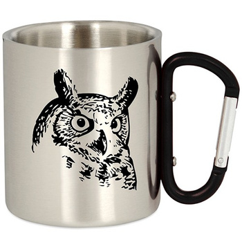 METAL TOURIST MUG WITH CARABINER
