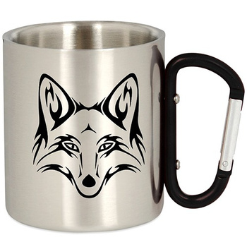 METAL TOURIST MUG WITH CARABINER