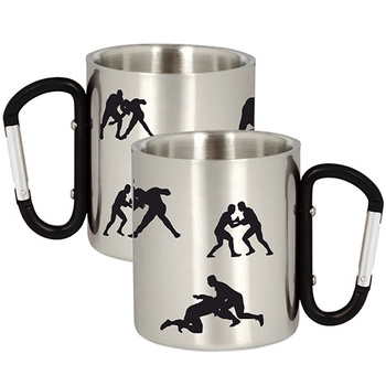 METAL MUG FOR A WRESTLER WRESTLING