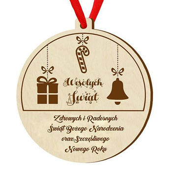 Wooden bauble for the Christmas tree