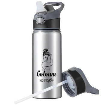 MUG SPORTS BOTTLE WATER BOTTLE WITH STRAW WITH HANDLE SURVIVAL 