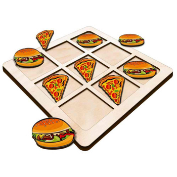 TIC TACK TOE GAME PIZZA AND HAMBURGER