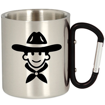 METAL TOURIST MUG WITH CARABINER