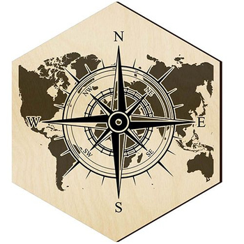  WOODEN DECORATIVE PANEL FOR A WALL HEXAGON