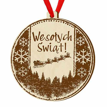 Wooden bauble for the Christmas tree