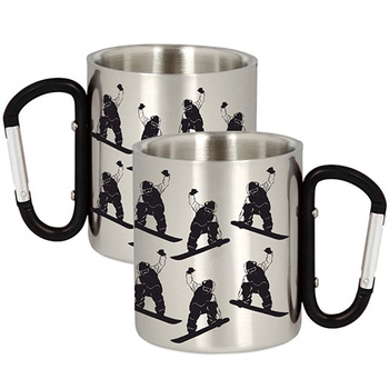 METAL MUG FOR A SNOWBOARD RIDER