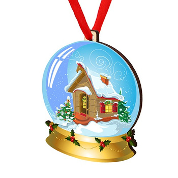 Wooden bauble for the Christmas tree