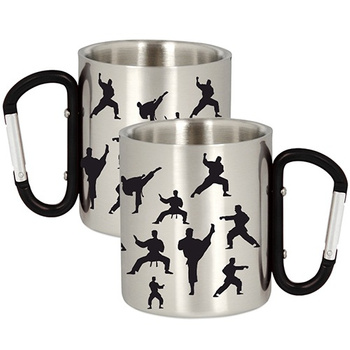 TRADITIONAL KARATE PLAYER METAL MUG