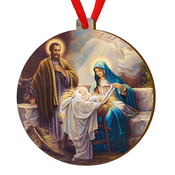 Wooden bauble for the Christmas tree