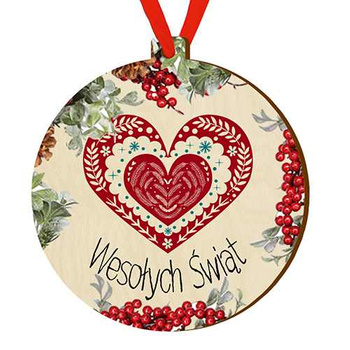 Wooden bauble for the Christmas tree