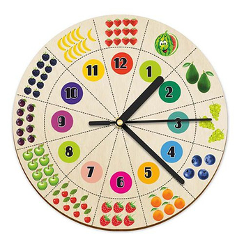 WOODEN WALL CLOCK EDUCATIONAL