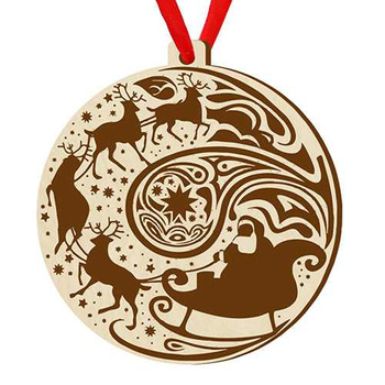 Wooden bauble for the Christmas tree