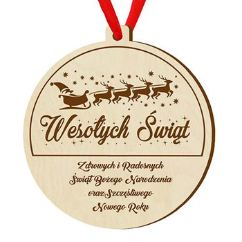 Wooden bauble for the Christmas tree