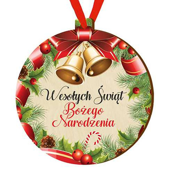 Wooden bauble for the Christmas tree