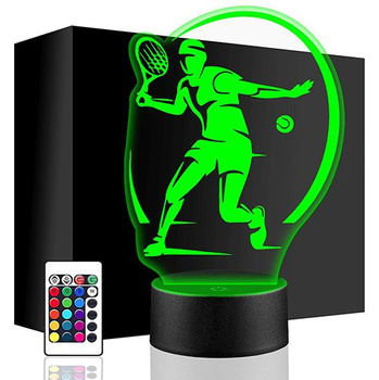  LED NIGHT LAMP TENNIS PLAYER 3D + REMOTE
