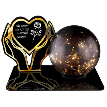 SOLAR LED CANDLE STATUETTE FOR CEMETERY GRAVE LARGE BALL