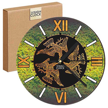 WALL CLOCK WOODEN NATURE GRASS