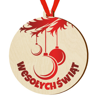 Wooden bauble for the Christmas tree