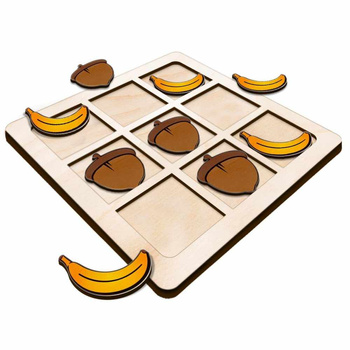 TIC TACK TOE GAME BANANA AND ACORN