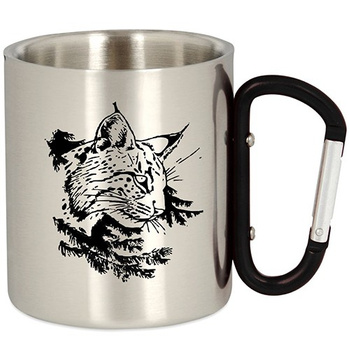 METAL TOURIST MUG WITH CARABINER