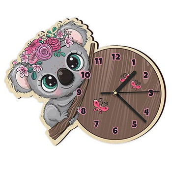 WOODEN WALL CLOCK KOALA FOR A CHILD
