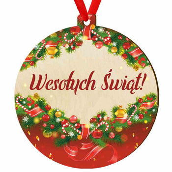 Wooden bauble for the Christmas tree