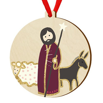 Wooden bauble for the Christmas tree