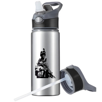 MUG SPORTS BOTTLE WATER BOTTLE WITH STRAW WITH HANDLE SURVIVAL 