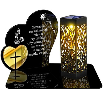 SOLAR LED CANDLE OPENWORK STAND STATUETTE FOR CEMETERY GRAVE LARGE HEART