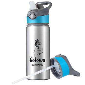 MUG SPORTS BOTTLE WATER BOTTLE WITH STRAW WITH HANDLE SURVIVAL 