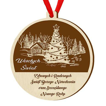 Wooden bauble for the Christmas tree