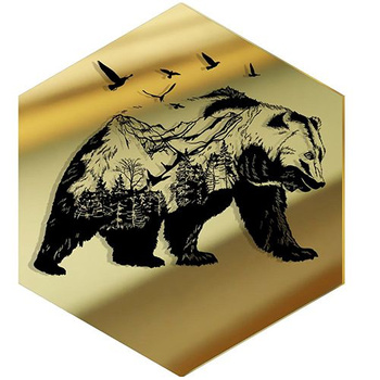  MIRROR DECORATIVE PANEL FOR THE WALL HEXAGON 