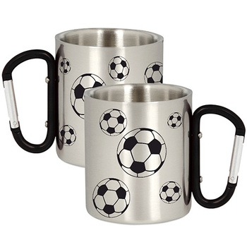METAL MUG FOR A FOOTBALL PLAYER