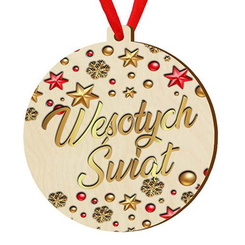 Wooden bauble for the Christmas tree