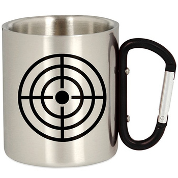SURVIVAL METAL TOURIST MUG WITH CARABINER