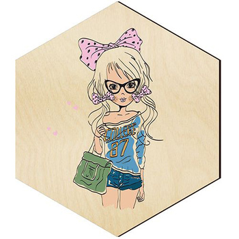  WOODEN DECORATIVE PANEL FOR A WALL HEXAGON