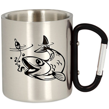 METAL TOURIST FISHING MUG WITH CARABINER