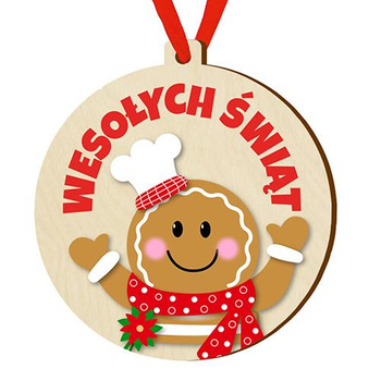 Wooden bauble for the Christmas tree